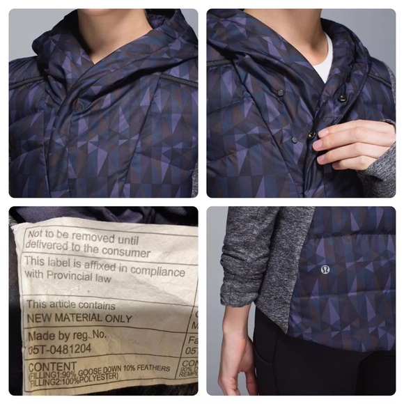 Lululemon Fluff Off Pullover Nightfall Black Goose Down Sz 6 - Picture 10 of 11